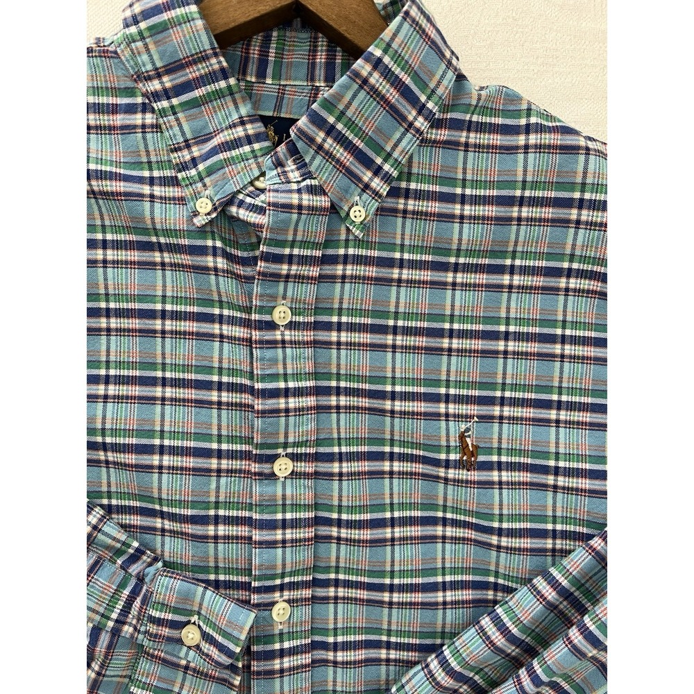 Polo‎ Ralph Lauren Shirt Men Large Colorful Plaid Button Down Cotton Long Sleeve